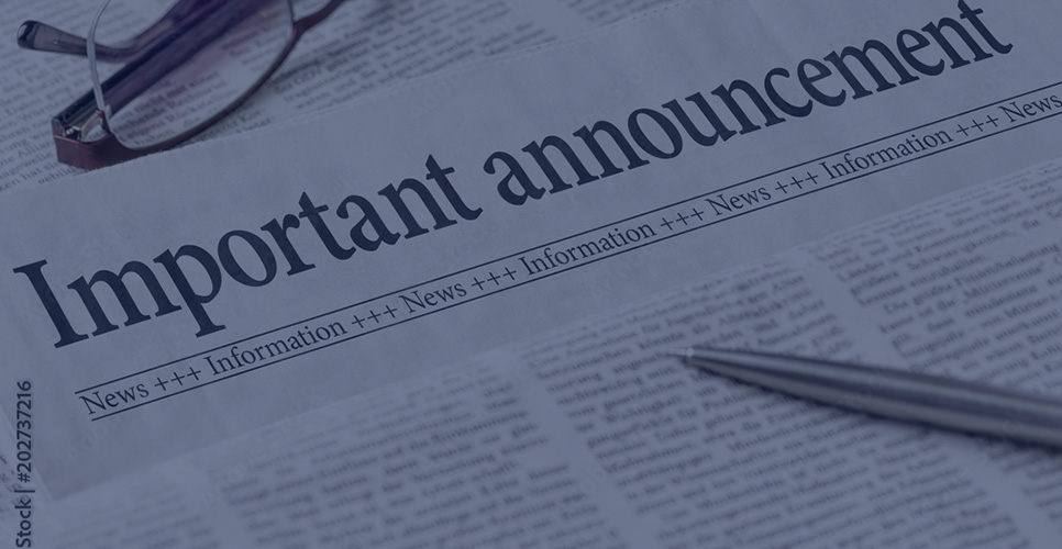 Announcement of Support